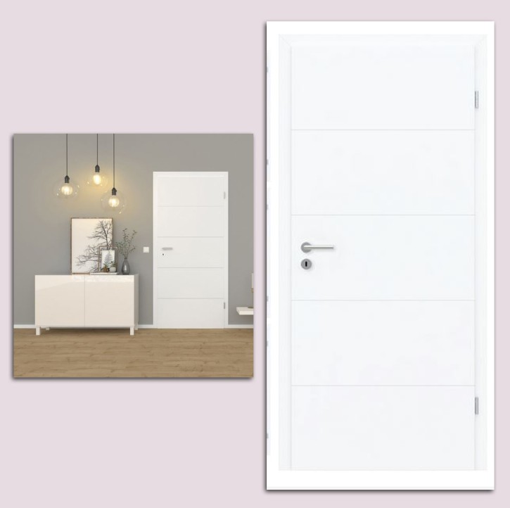 1B GORO Designtür Weißlack extra white 3.0 Links/Rechts Abholung an Bastler