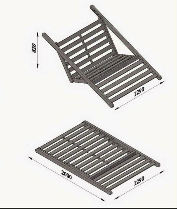 Karup nur Gestell Figo Relaxliege B-120 cm Kiefer massiv weiß lasiert Futonbett