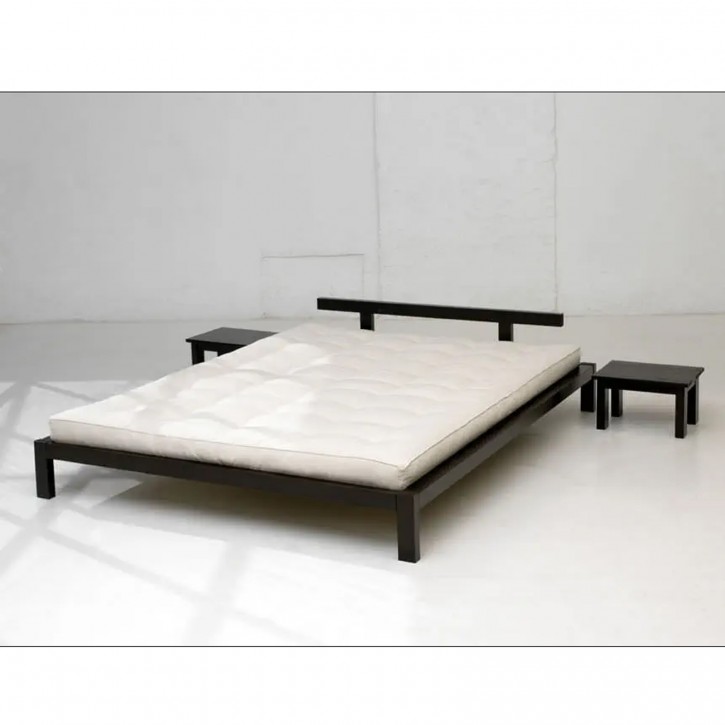 % Karup Woodstock Bett Gestell 160x200cm Kiefer massiv schwarz / silber inkl.RR , Holzkopfteil, Matratze , 2x Nachttischen Abholung