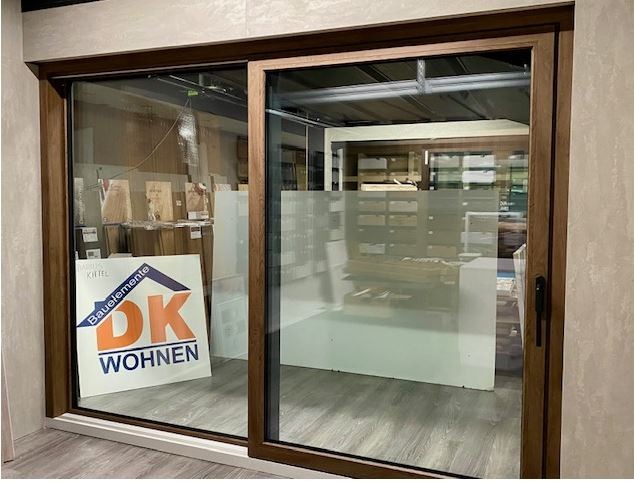 Hebeschiebetür Primo HST82 Skymotion Max 3000x2250mm Grau/Holz Dekor Muster
