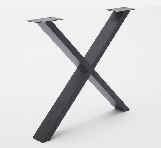 Set 2-er Gestell X-Form Tischgestell Metal schwarz Tischbeine Tischfuß