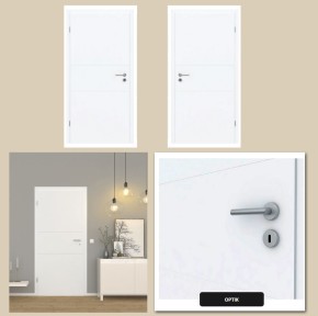 GORO Glas Designtür Weißlack extra white rechts 860 x 1985 mm Nr.6