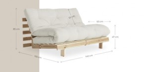 Karup Roots Sofa B-140cm Kiefer massiv natur inkl. Matratze in braun