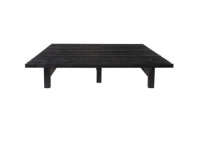 Blues Bett %%% Gestell 200x200cm Japan Karup Kiefer massiv schwarz