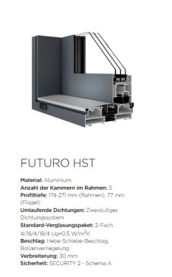 Automatische Hebe-Schiebe_Terrassentüren FUTURO 3000x2250mm Black Muster