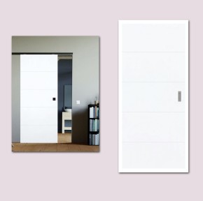 GORO 5 Schiebetür Designtür Weißlack extra white links 750x2000 Links