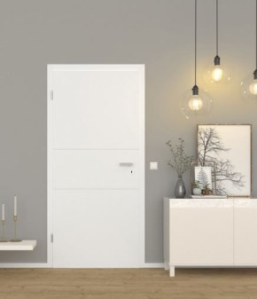 GORO-glatt Designtür Weißlack 1.0 Links 860 x 2025 mm + Zarge 180 Nr.20