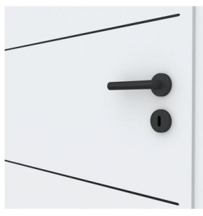 Len Designtür Weißlack 3.0 mit Linsen schwarz 610x1985mm Links Abholung