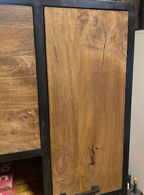 Highboard Mumbai Mangoholz massiv 88x40x146 Unikat Muster Abholung