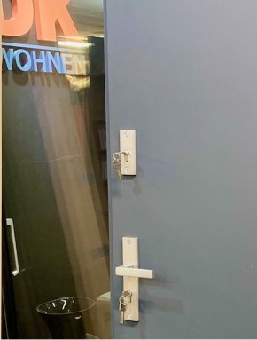 NOBE Eingangstür aus Aluminium und Stahl 980x1995mm Modern Graphite L Anschlag