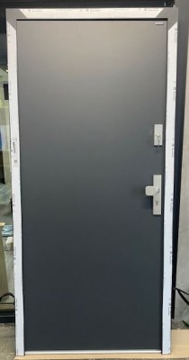 NOBE Eingangstür aus Aluminium und Stahl 980x1995mm Modern Graphite L Anschlag