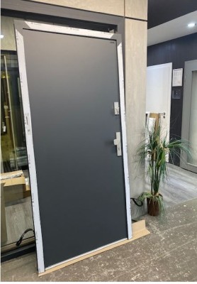 NOBE Eingangstür aus Aluminium und Stahl 980x2095mm Modern Graphite L Anschlag