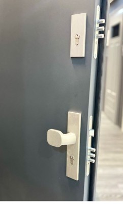 NOBE Eingangstür aus Aluminium und Stahl 980x2095mm Modern Graphite R Anschlag