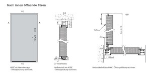 NOBE Eingangstür aus Aluminium und Stahl 980x2095mm Modern Graphite L Anschlag