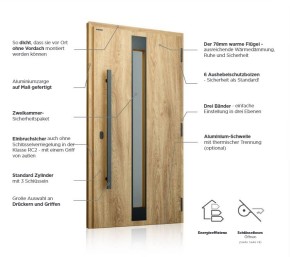 NOVA 1080 x 2250mm Türen mit Aluminium-Zarge und Stahl-Flügel braun-Toffee Holznachbildung Muster