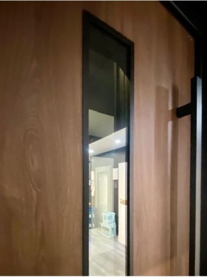 NOVA 1080 x 2250mm Türen mit Aluminium-Zarge und Stahl-Flügel braun-Toffee Holznachbildung Muster