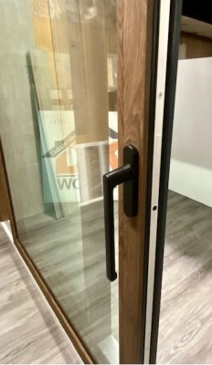 Hebeschiebetür Primo HST82 Skymotion Max 3000x2250mm Grau/Holz Dekor Muster