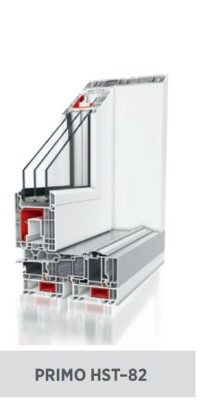 Hebeschiebetür Primo HST82 Skymotion Max 3000x2250mm Grau/Holz Dekor Muster