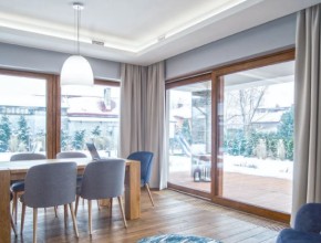 Hebeschiebetür Primo HST82 Skymotion Max 3000x2250mm Grau/Holz Dekor Muster