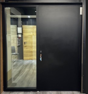 CREO Aluminium-Tür mit Seitenteil 2000x2250mm Tür 1100 +900 Seitenteil Schwarz /Kupfer
