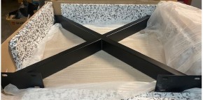 Set 2-er Gestell X-Form Tischgestell Metal schwarz Tischbeine Tischfuß