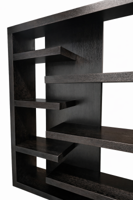 Regal Muster Raumteiler modern schwarz 200x200 cm MDF schwarz teilzerlegt ABHOLUNG